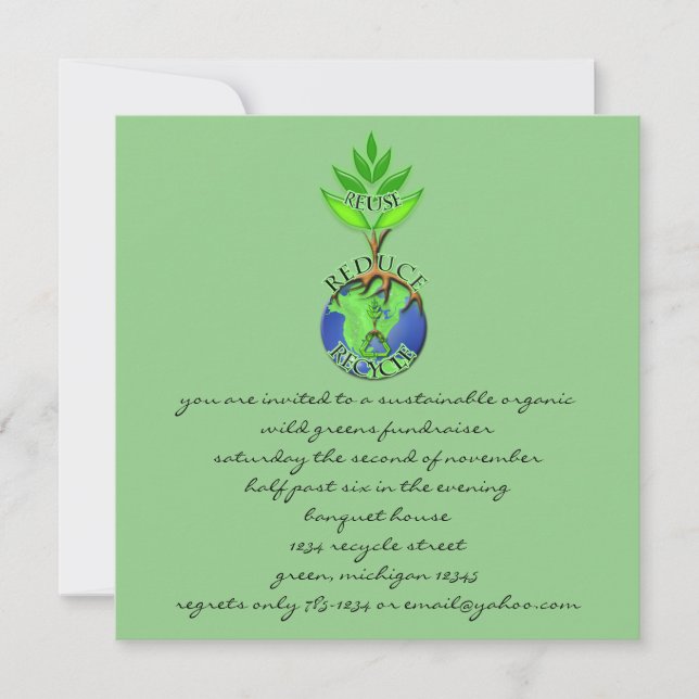 ReUse ReDuce ReCycle Invitation (Front)