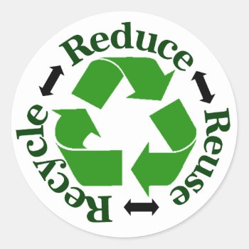 Reuse Reduce Recycle Sticker by CrabTreeGifts at Zazzle