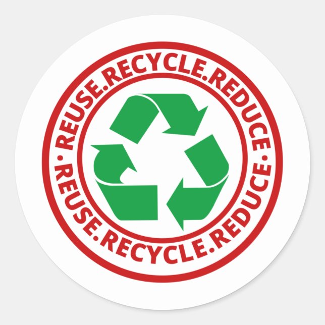 Reuse, Reduce, Recycle Symbol Classic Round Sticker (Front)