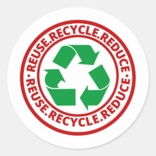 Reuse, Reduce, Recycle Symbol Classic Round Sticker
