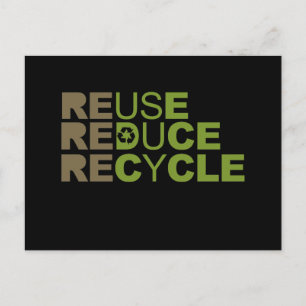 Reuse Reduce Recycle T-shirt Postcard