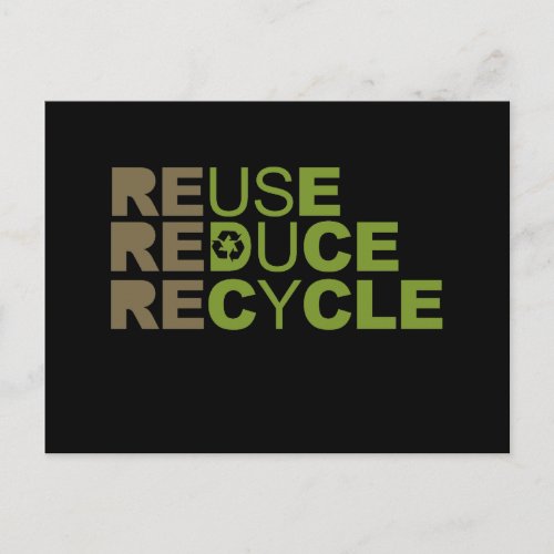 Reuse Reduce Recycle T_shirt Postcard