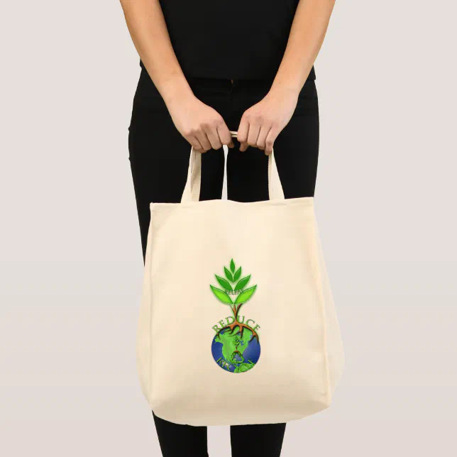 Reuse Reduce Recycle Tree Earth Globe Tote Bag | Zazzle