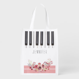 Reuseable Shopping Piano Music Tote Bags