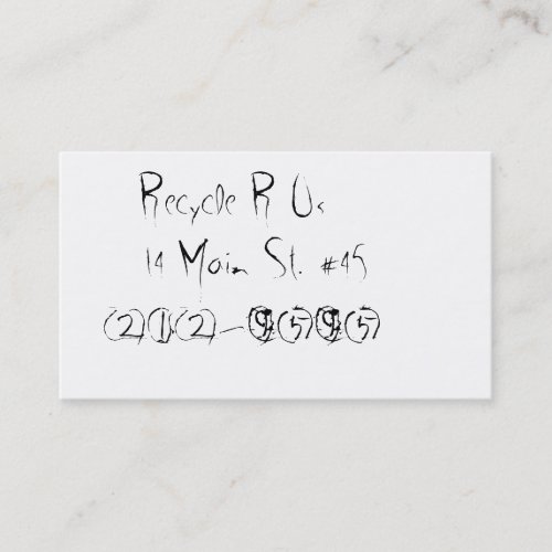 Reused and Recycled Business Cards