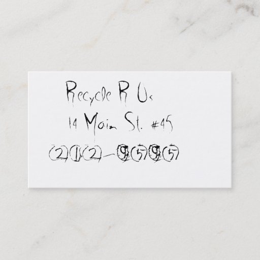 Customizable Reused and Recycled Business Cards