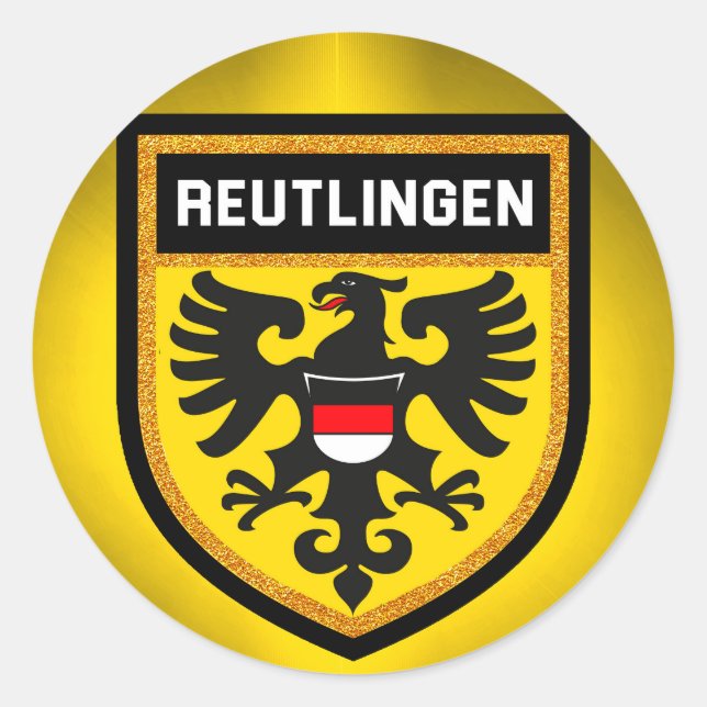 Reutlingen Flag Classic Round Sticker (Front)