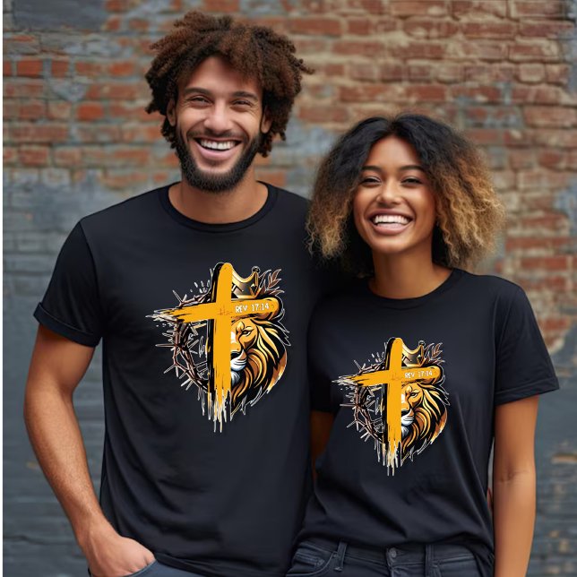 Rev 17:14 King of Kings - Lion- Cross Unisex T-Shirt (Creator Uploaded)