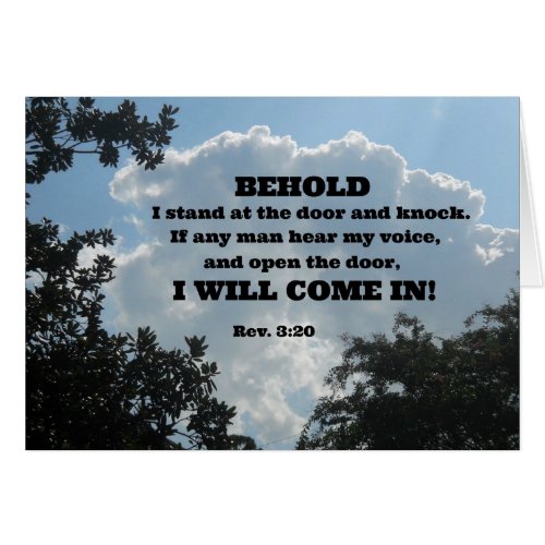 Rev 320 Behold I stand at the door and knock