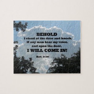 Rev. 3:20 Behold I stand at the door and knock... Jigsaw Puzzle