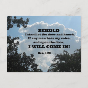 Rev. 3:20 Behold I stand at the door and knock... Postcard