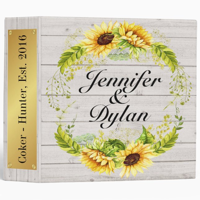 REV Irish Blessing Sunflower Wedding All Occasion 3 Ring Binder (Front/Spine)