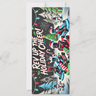 Rev Up The Cheer! Cool Racing Christmas Card