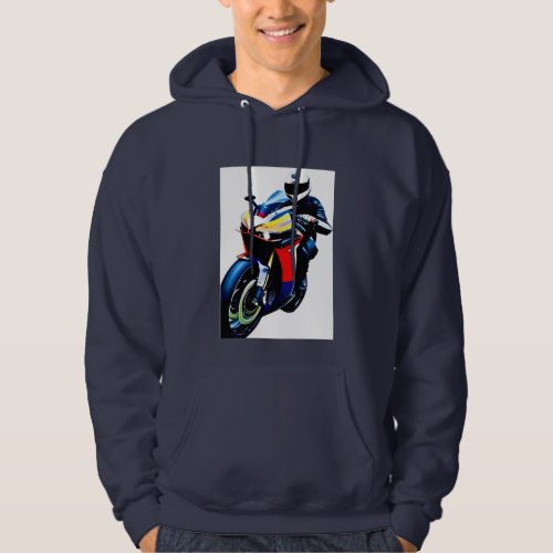 Rev Up Your Style with our Animated Guy Speed_Bike Hoodie