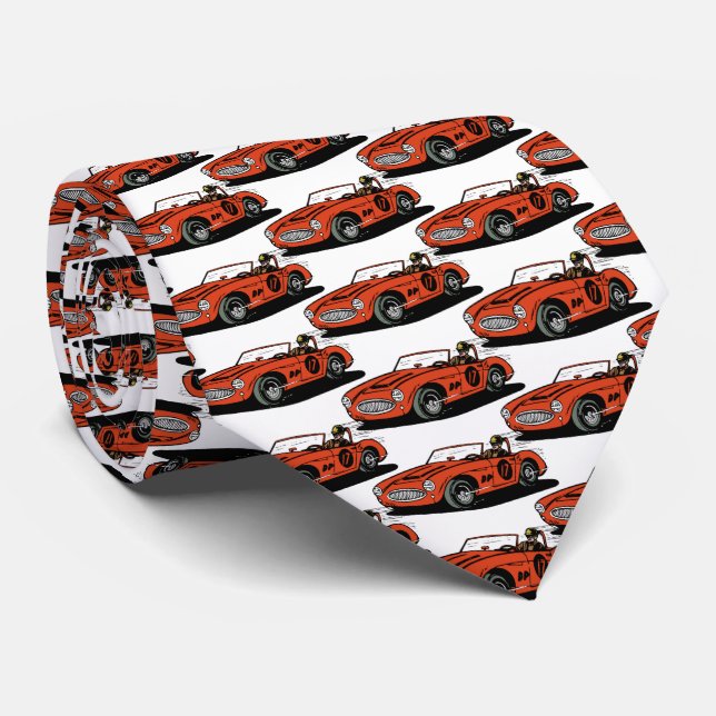 Rev Up Your Style with Retro Racing Elegance Neck Tie (Rolled)