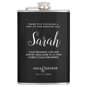 Revallyna Script Minimalist BRIDAL PARTY GIFT Flask