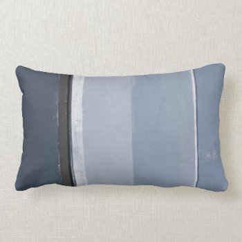 'reveal' Blue And Grey Abstract Art Lumbar Pillow by T30Gallery at Zazzle