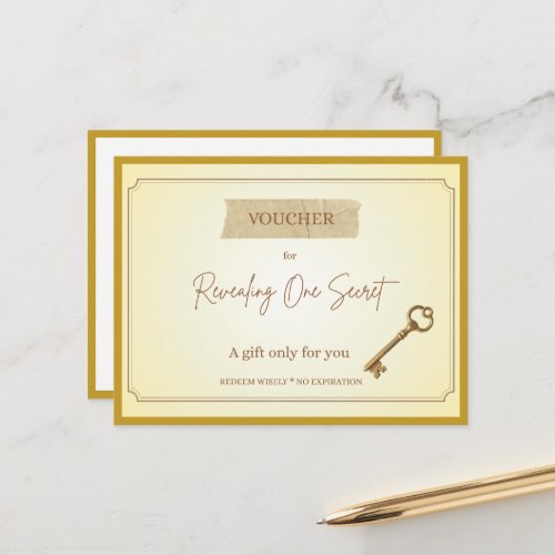 'Revealing One Secret' Funny Gift Voucher Postcard