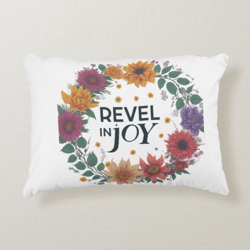 Revel in Joy in a playful mix of bright  Accent Pillow