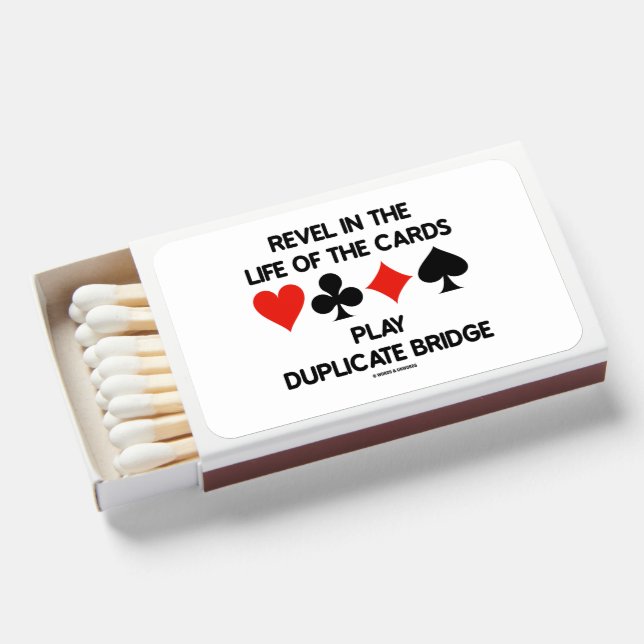 Revel In The Life Of Cards Play Duplicate Bridge Matchboxes (Front Open)