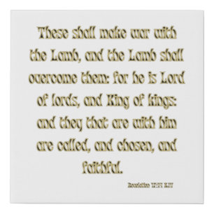 Revelation 17:14 Bible Verse KJV Wall Art