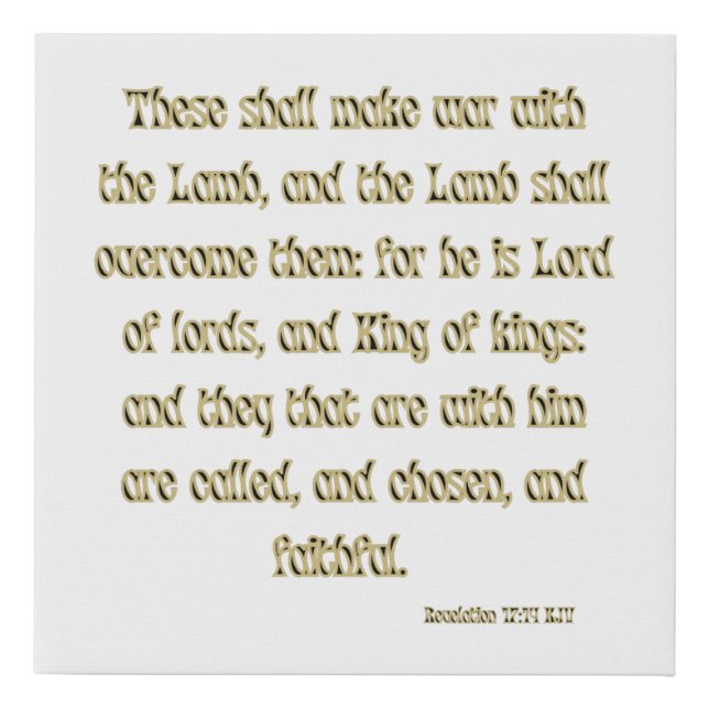 Revelation 17:14 Bible Verse KJV Wall Art (Front)