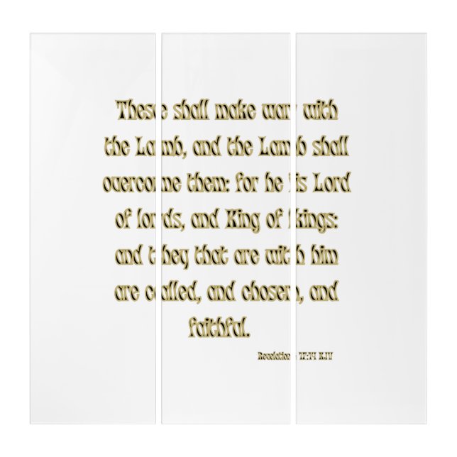 Revelation 17:14 KJV Bible Verse Wall Art (Front)