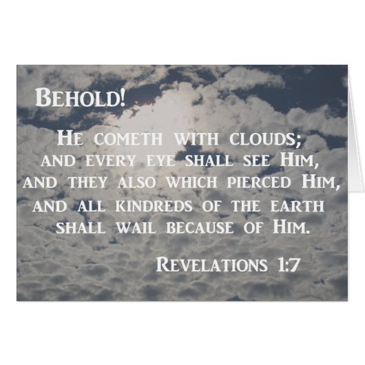 Revelation 1:7 Behold, He cometh with clouds Cards (Front Horizontal)