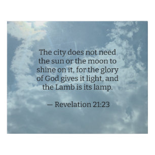 Revelation 21:23 faux canvas print