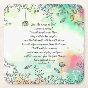 Revelation 21:34 square paper coaster