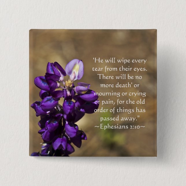 Revelation 21:4 pinback button (Front)