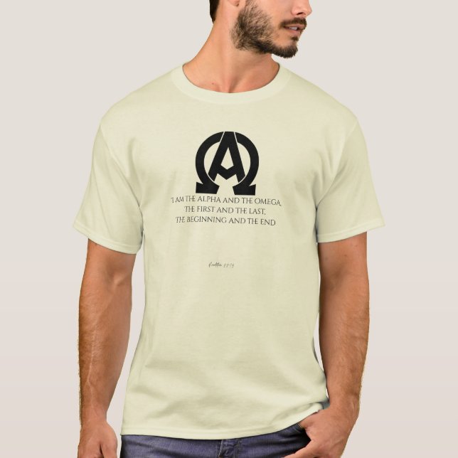 Revelation 22:13: "I am the Alpha and the Omega" T-Shirt (Front)
