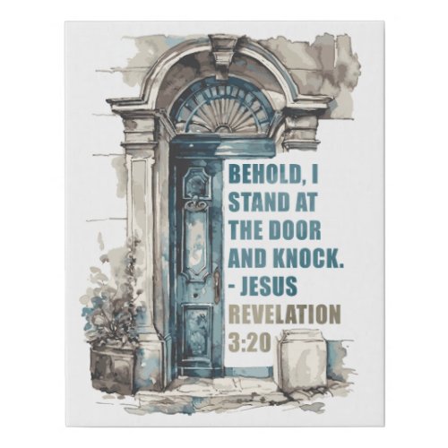 Revelation 320 I Stand at the Door and Knock  Faux Canvas Print