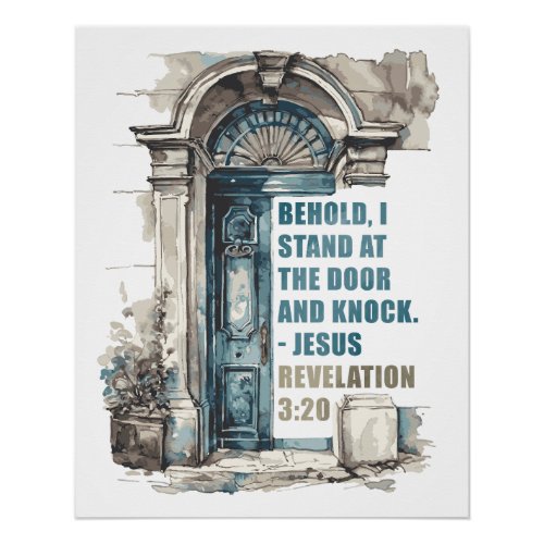 Revelation 320 I Stand at the Door and Knock  Poster