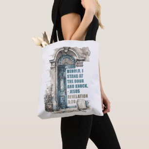 Revelation 3:20 I Stand at the Door and Knock Tote Bag