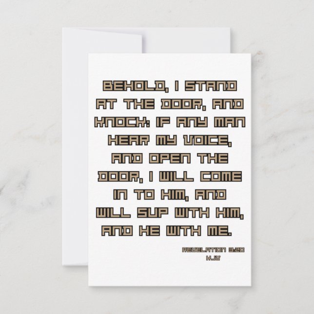 Revelation 3:20 KJV Bible Scripture Greeting Card (Front)