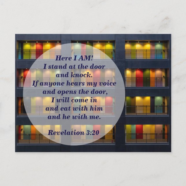 Revelation 3:20 Stand at the Door and Knock Postcard (Front)