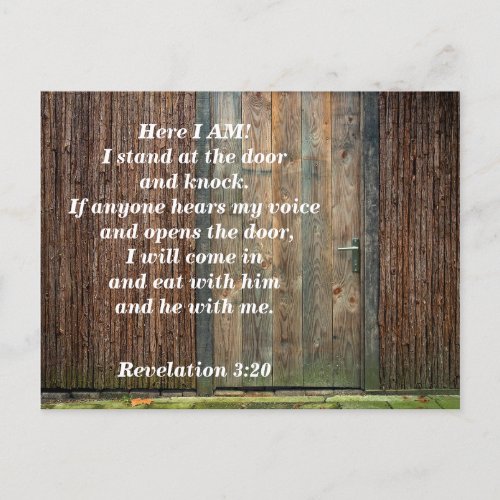 Revelation 320 The Door Bible Verse Memory Postcard