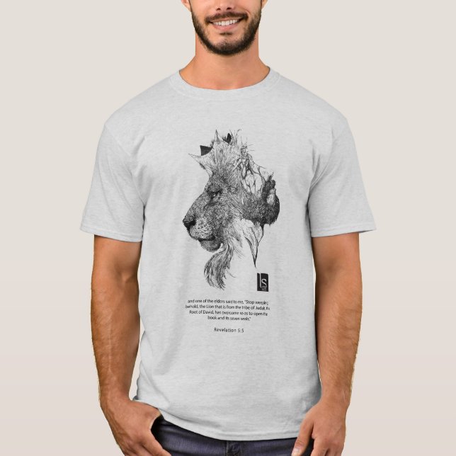 Revelation 5:5 - Jesus, Lion, The Tribe of Judah T-Shirt (Front)