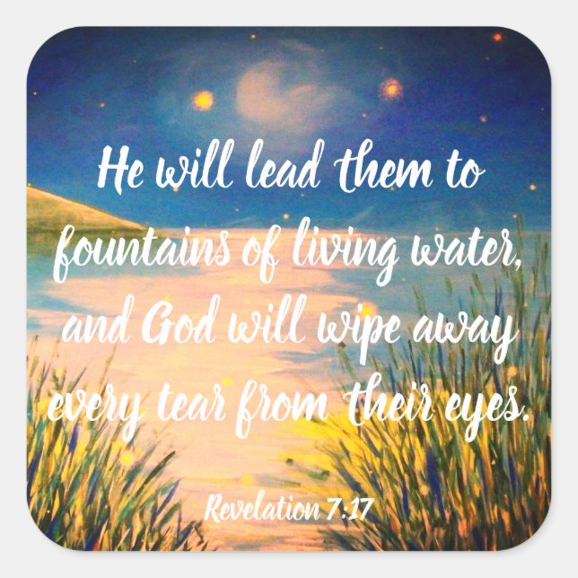 Revelation 7:17 Christian Bible Scripture Stickers (Front)