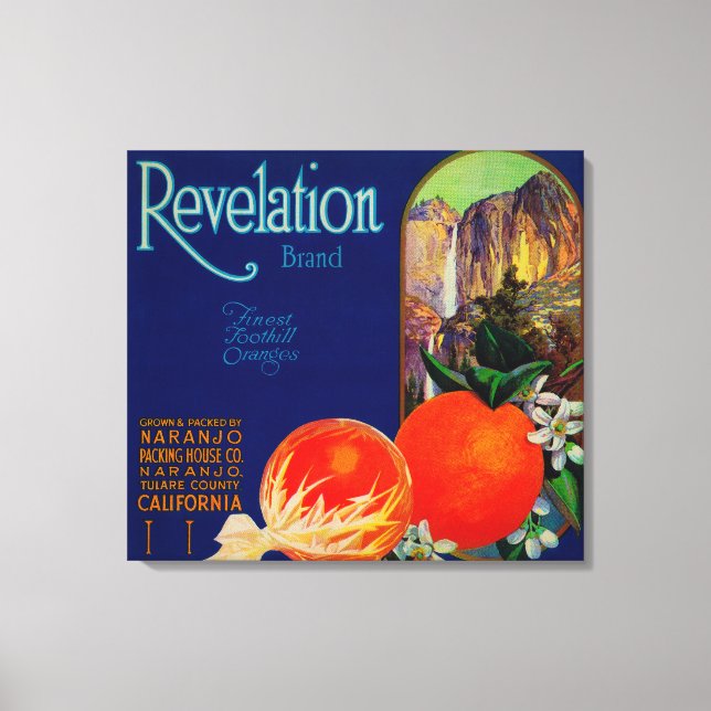 Revelation Orange LabelNaranjo, CA Canvas Print (Front)