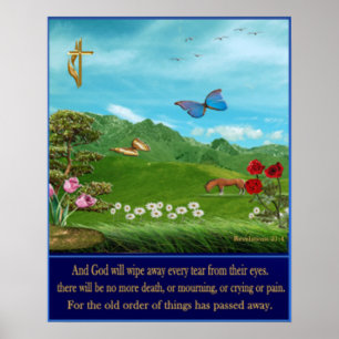 Revelations 21:4 scripture poster