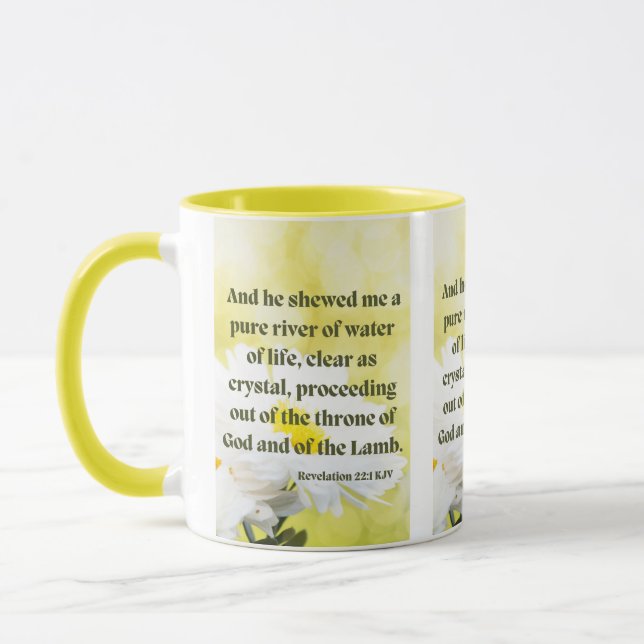 Revelations 22:1 KJV Bible Scripture Pic Two-Tone Mug (Left)