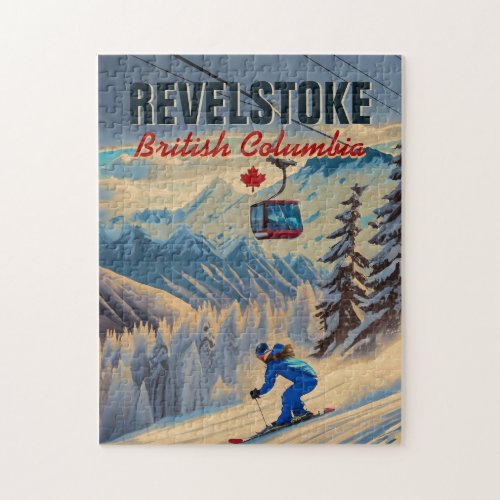Revelstoke BC Canada Mountain Skiing Vintage 1950s Jigsaw Puzzle