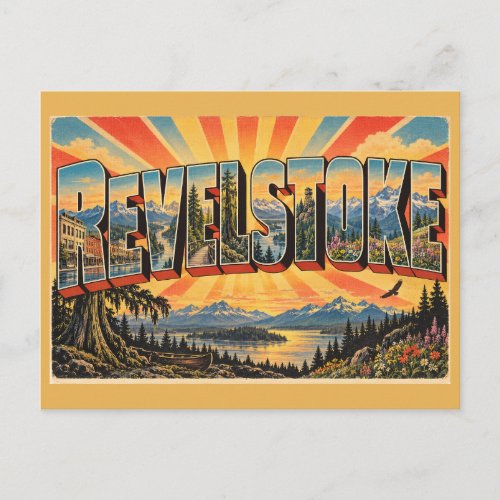 Revelstoke BC Rainforest River Mountain Art Postcard