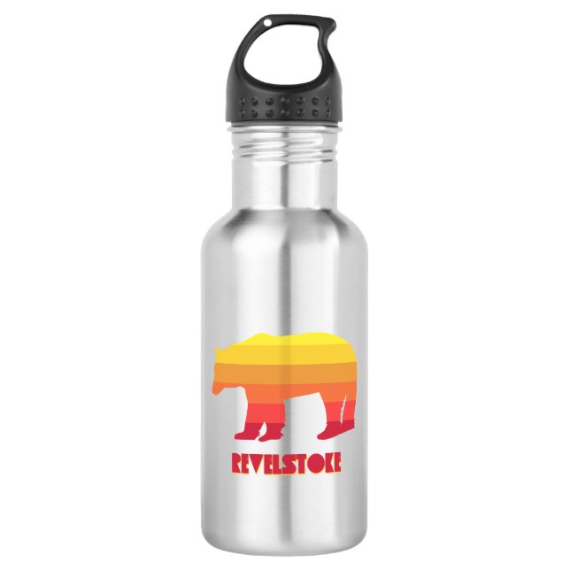 Revelstoke Bear Stainless Steel Water Bottle (Front)