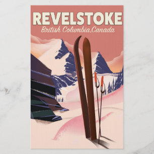 Revelstoke  British Columbia, Canada Ski poster Stationery