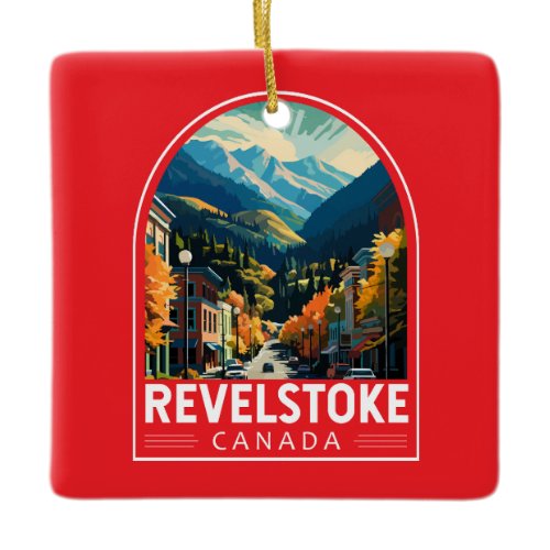 Revelstoke Canada Travel Art Vintage Ceramic Ornament