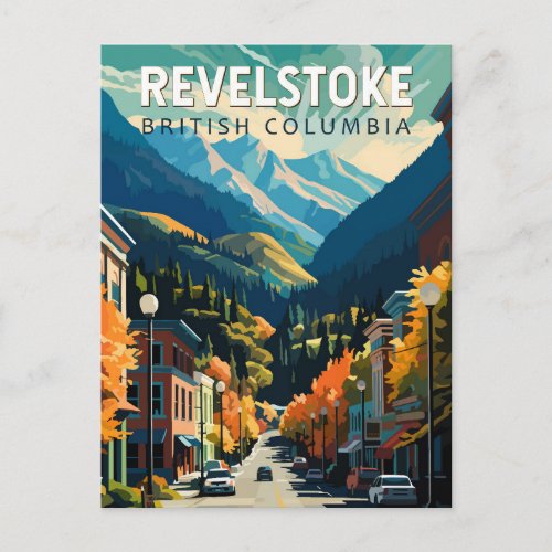 Revelstoke Canada Travel Art Vintage Postcard