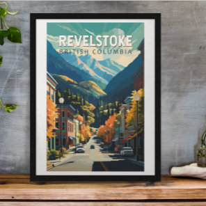 Revelstoke Canada Travel Art Vintage Poster